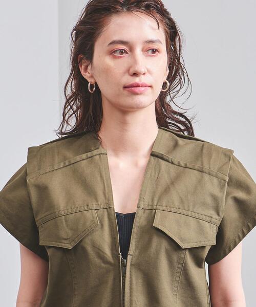 TOGA PULLA（トーガ　プルラ）の「＜TOGA PULLA（トーガ プルラ）＞ジップ ワンピース（ワンピース・レディース・ホワイト/オリーブ・38）」の6枚目の写真