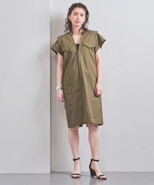 TOGA PULLA（トーガ　プルラ）の「＜TOGA PULLA（トーガ プルラ）＞ジップ ワンピース（ワンピース・レディース・ホワイト/オリーブ・38）」の12枚目の写真