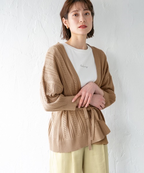 LOWRYS FARM(ローリーズファーム)の「スカシカシュクールカーディガン 879002(カーディガン/ボレロ・レディース・ブラック/ベージュ/ブラウン/アイボリー・FREE)」の5枚目の写真