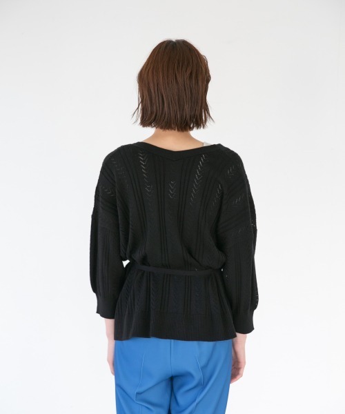 LOWRYS FARM(ローリーズファーム)の「スカシカシュクールカーディガン 879002(カーディガン/ボレロ・レディース・ブラック/ベージュ/ブラウン/アイボリー・FREE)」の9枚目の写真