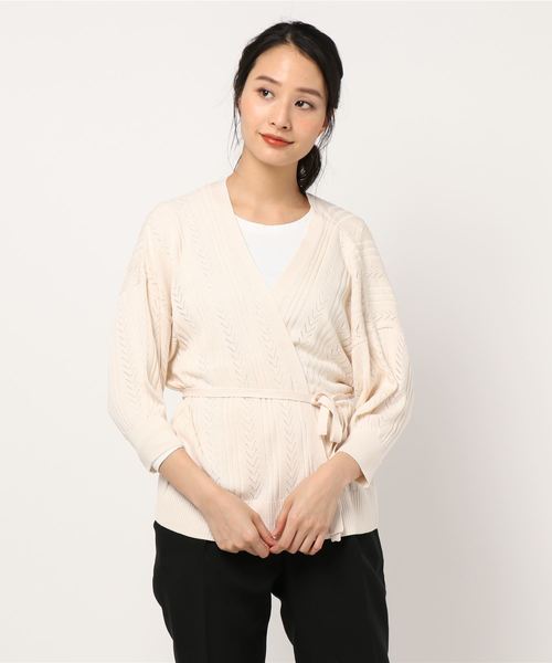 LOWRYS FARM(ローリーズファーム)の「スカシカシュクールカーディガン 879002(カーディガン/ボレロ・レディース・ブラック/ベージュ/ブラウン/アイボリー・FREE)」の16枚目の写真