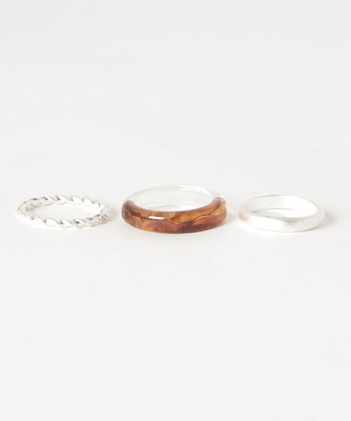 WEGO（ウィゴー）の「WEGO/【3点セット】クリアリング（リング・レディース・シルバー/ゴールド・FREE）」の2枚目の写真