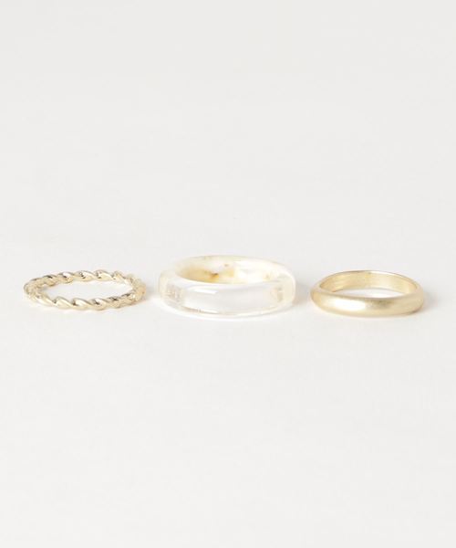 WEGO（ウィゴー）の「WEGO/【3点セット】クリアリング（リング・レディース・シルバー/ゴールド・FREE）」の3枚目の写真