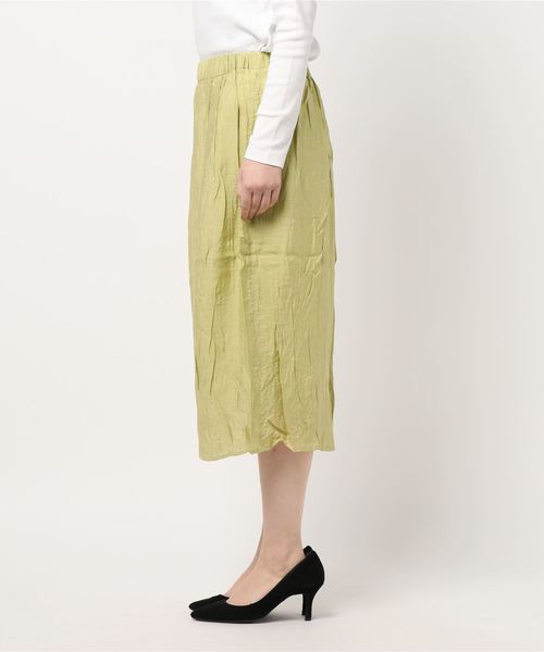 BELLUNA（ベルーナ）の「ビンテージ調素材スカートガウチョ　４２丈（その他パンツ・レディース・パープル系その他/レモンイエロー・SMALL/MEDIUM/LARGE/X-LARGE）」の9枚目の写真