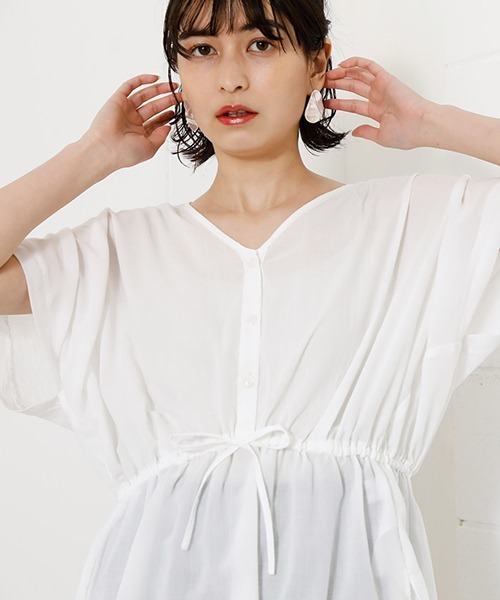 FRONT PEPLUM BLOUSE/フロントペプラムブラウス（Tシャツ/カットソー