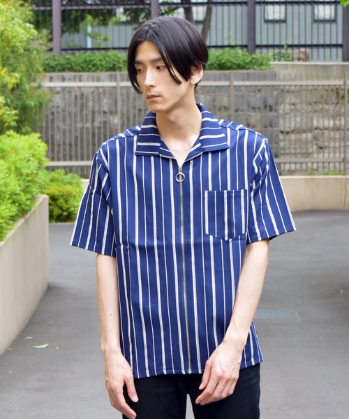 VIBGYOR(ヴィブジョー)の「VIBGYOR Select/リングZIPシャツ(RE)(シャツ/ブラウス・メンズ・ブラック/ブルー・MEDIUM/LARGE)」の5枚目の写真