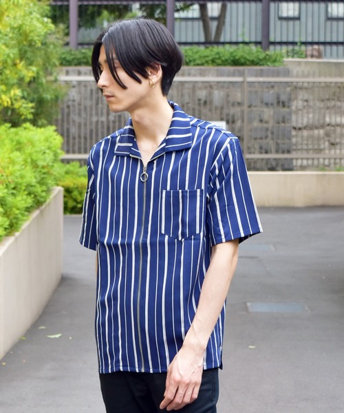 VIBGYOR(ヴィブジョー)の「VIBGYOR Select/リングZIPシャツ(RE)(シャツ/ブラウス・メンズ・ブラック/ブルー・MEDIUM/LARGE)」の6枚目の写真
