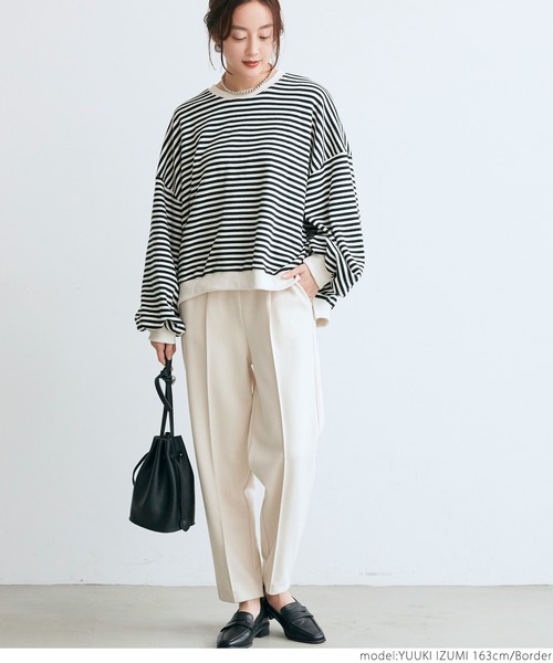 ボーダーtops オーバーサイズボーダートップス（Tシャツ/カットソー）｜coca（coca