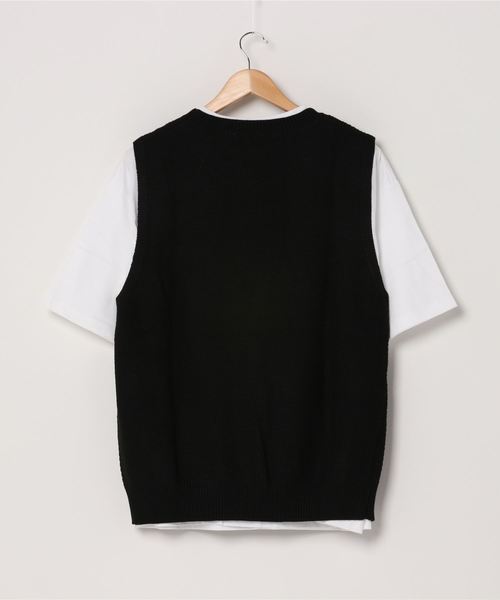 rehacer（レアセル）の「rehacer : Loose Knit Vest Ensemble / ルーズ ニット ベスト アンサンブル（ベスト・メンズ・ブラック/ベージュ・SMALL/MEDIUM/LARGE/X-LARGE）」の6枚目の写真