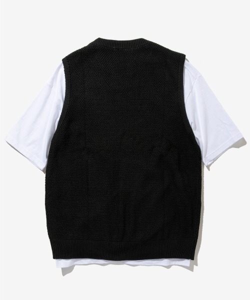 rehacer（レアセル）の「rehacer : Loose Knit Vest Ensemble / ルーズ ニット ベスト アンサンブル（ベスト・メンズ・ブラック/ベージュ・SMALL/MEDIUM/LARGE/X-LARGE）」の5枚目の写真
