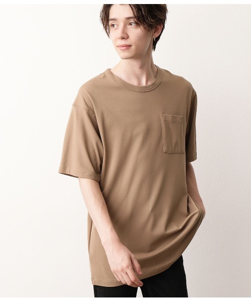 JUNRED（ジュンレッド）の「【快適なTシャツ】バックメッシュポンチクルーカットソー（Tシャツ/カットソー・メンズ・ブラウン/ワイン/ホワイト・S/M/L）」の2枚目の写真