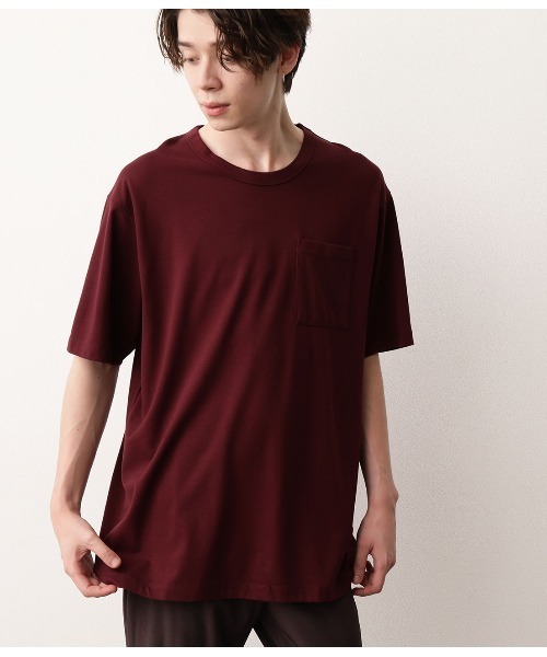 JUNRED（ジュンレッド）の「【快適なTシャツ】バックメッシュポンチクルーカットソー（Tシャツ/カットソー・メンズ・ブラウン/ワイン/ホワイト・S/M/L）」の3枚目の写真