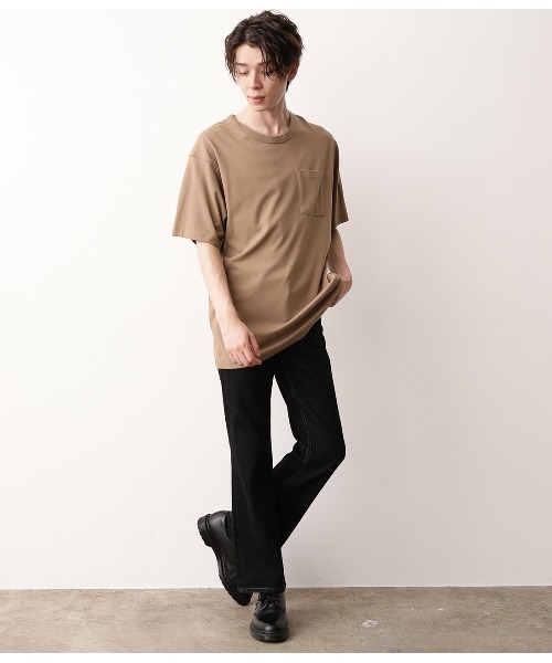 JUNRED（ジュンレッド）の「【快適なTシャツ】バックメッシュポンチクルーカットソー（Tシャツ/カットソー・メンズ・ブラウン/ワイン/ホワイト・S/M/L）」の11枚目の写真