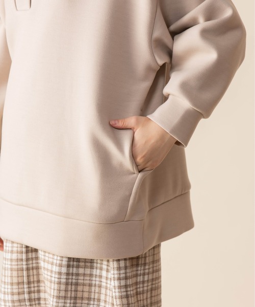 Mysa&Liina（ミーサリーナ）の「Vネックゆるパーカー（パーカー・レディース・ブラック/ベージュ/アイボリー・M）」の10枚目の写真