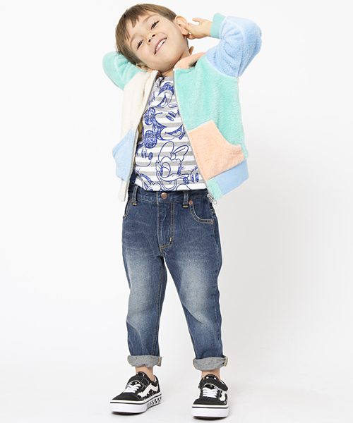 X-girl Stages（エックスガールステージス）の「BASIC TAPERED JEANS(12M～3T)（デニムパンツ・キッズ・インディゴブルー・12M/3T/2T）」の6枚目の写真