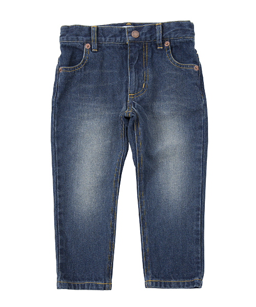 X-girl Stages（エックスガールステージス）の「BASIC TAPERED JEANS(12M～3T)（デニムパンツ・キッズ・インディゴブルー・12M/3T/2T）」の3枚目の写真