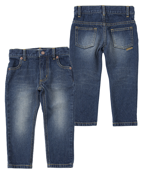 X-girl Stages（エックスガールステージス）の「BASIC TAPERED JEANS(12M～3T)（デニムパンツ・キッズ・インディゴブルー・12M/3T/2T）」の2枚目の写真