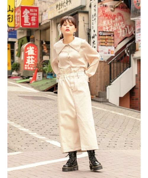 jouetie（ジュエティ）の「カラーステッチビッグカラーブラウス（シャツ/ブラウス・レディース・ブラック/アイボリー/ライトブルー/その他1/その他2・MEDIUM）」の8枚目の写真