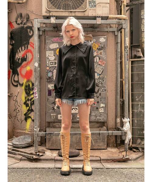 jouetie（ジュエティ）の「カラーステッチビッグカラーブラウス（シャツ/ブラウス・レディース・ブラック/アイボリー/ライトブルー/その他1/その他2・MEDIUM）」の11枚目の写真