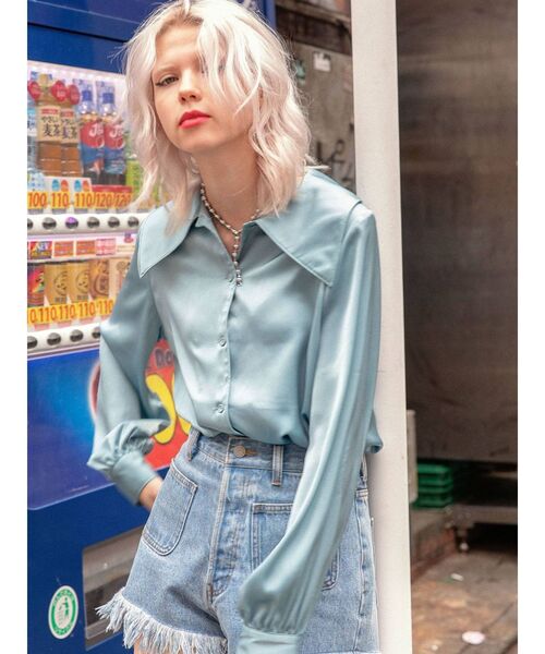 jouetie（ジュエティ）の「カラーステッチビッグカラーブラウス（シャツ/ブラウス・レディース・ブラック/アイボリー/ライトブルー/その他1/その他2・MEDIUM）」の14枚目の写真