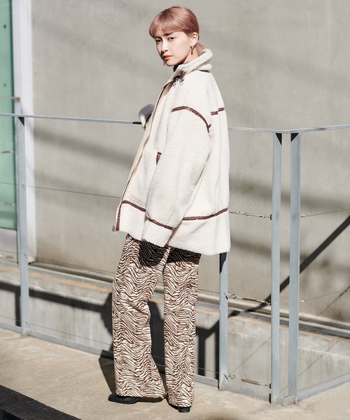 one after another NICE CLAUP（ワンアフターアナザーナイスクラップ）の「アソートスラックスパンツ（スラックス・レディース・ブラック/パープル/ベージュ系その他/ゼブラ・SMALL/MEDIUM）」の10枚目の写真