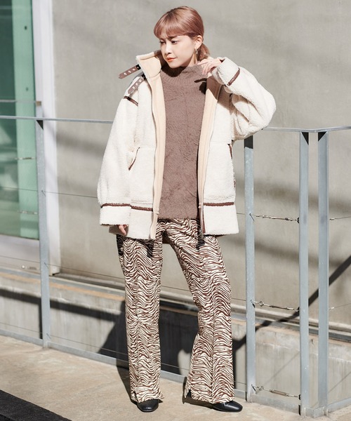 one after another NICE CLAUP（ワンアフターアナザーナイスクラップ）の「アソートスラックスパンツ（スラックス・レディース・ブラック/パープル/ベージュ系その他/ゼブラ・SMALL/MEDIUM）」の9枚目の写真