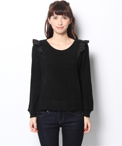 mystic（ミスティック）の「肩フリルプルオーバー（Tシャツ/カットソー・レディース・グレー/ブラック/オフホワイト/ベージュ/チャコールグレー/ネイビー・ﾌﾘ-）」の11枚目の写真