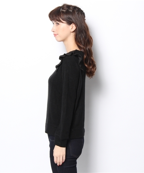 mystic（ミスティック）の「肩フリルプルオーバー（Tシャツ/カットソー・レディース・グレー/ブラック/オフホワイト/ベージュ/チャコールグレー/ネイビー・ﾌﾘ-）」の12枚目の写真
