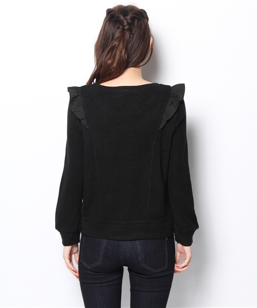 mystic（ミスティック）の「肩フリルプルオーバー（Tシャツ/カットソー・レディース・グレー/ブラック/オフホワイト/ベージュ/チャコールグレー/ネイビー・ﾌﾘ-）」の7枚目の写真