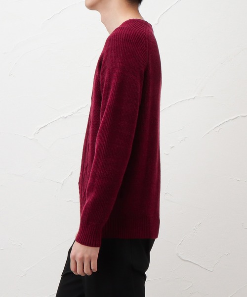 NAVY(ネイビー)の「PBTアラン柄クルーニット(ニット/セーター・メンズ・ホワイト/グリーン/ワイン/チャコール・M/L/XL)」の16枚目の写真