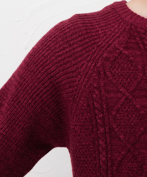 NAVY(ネイビー)の「PBTアラン柄クルーニット(ニット/セーター・メンズ・ホワイト/グリーン/ワイン/チャコール・M/L/XL)」の20枚目の写真