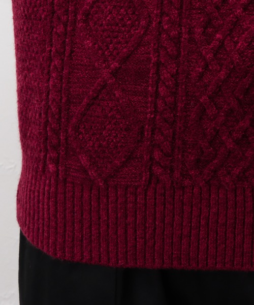 NAVY(ネイビー)の「PBTアラン柄クルーニット(ニット/セーター・メンズ・ホワイト/グリーン/ワイン/チャコール・M/L/XL)」の22枚目の写真