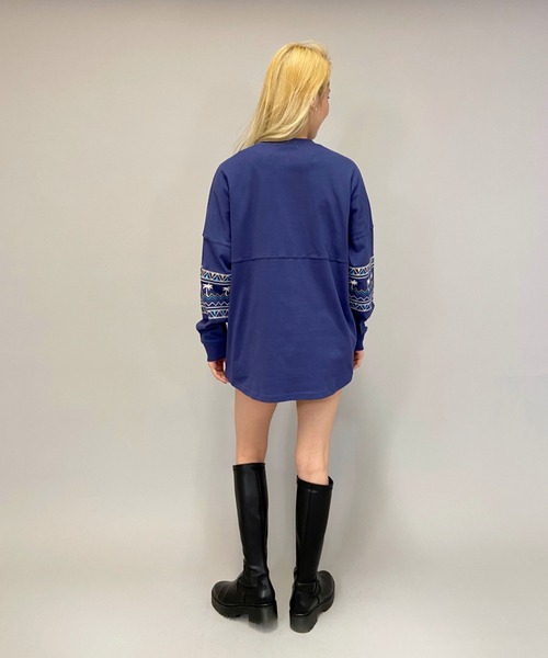 ANTIBAL(アンティバル)の「ANTIBAL/アンティバル スリーブ刺繍 オーバーサイズロンT 211AN2LT012(Tシャツ/カットソー・レディース・ブルー/ホワイト/イエロー・FREE)」の16枚目の写真