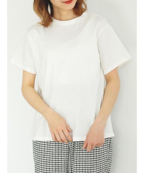 SLURR（スラ―）の「モックネックムジベーシックTシャツ（Tシャツ/カットソー・レディース・チャコールグレー/ブラウン/オフホワイト/ライトベージュ・FREE）」の22枚目の写真