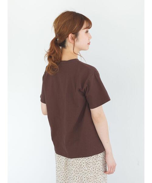 SLURR（スラ―）の「モックネックムジベーシックTシャツ（Tシャツ/カットソー・レディース・チャコールグレー/ブラウン/オフホワイト/ライトベージュ・FREE）」の19枚目の写真