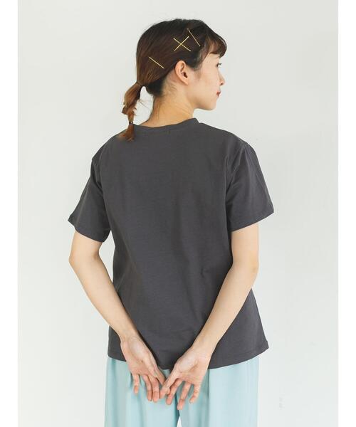 SLURR（スラ―）の「モックネックムジベーシックTシャツ（Tシャツ/カットソー・レディース・チャコールグレー/ブラウン/オフホワイト/ライトベージュ・FREE）」の12枚目の写真
