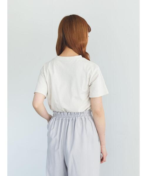 SLURR（スラ―）の「モックネックムジベーシックTシャツ（Tシャツ/カットソー・レディース・チャコールグレー/ブラウン/オフホワイト/ライトベージュ・FREE）」の8枚目の写真