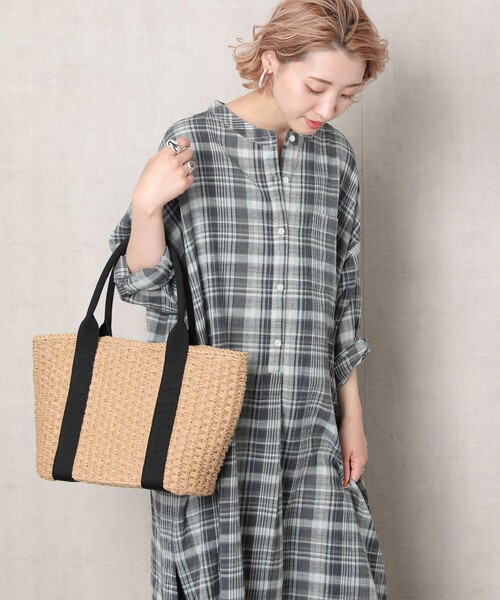 FREAK'S STORE（フリークスストア）の「▽【WEB限定】インドチェックシャツワンピース（シャツワンピース・レディース・ナチュラル/ブラック/グリーン・ﾌﾘ-）」の11枚目の写真