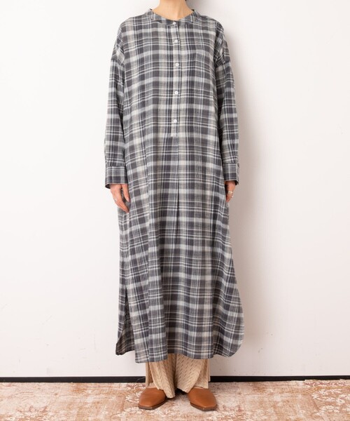 FREAK'S STORE（フリークスストア）の「▽【WEB限定】インドチェックシャツワンピース（シャツワンピース・レディース・ナチュラル/ブラック/グリーン・ﾌﾘ-）」の16枚目の写真