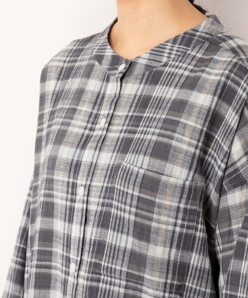 FREAK'S STORE（フリークスストア）の「▽【WEB限定】インドチェックシャツワンピース（シャツワンピース・レディース・ナチュラル/ブラック/グリーン・ﾌﾘ-）」の19枚目の写真