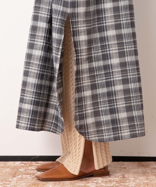 FREAK'S STORE（フリークスストア）の「▽【WEB限定】インドチェックシャツワンピース（シャツワンピース・レディース・ナチュラル/ブラック/グリーン・ﾌﾘ-）」の20枚目の写真