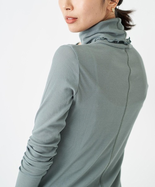 RIVE DROITE（リヴドロワ）の「テレコルーズネックカットソー（Tシャツ/カットソー・レディース・グレー/ブラック/アイボリー・FREE）」の3枚目の写真