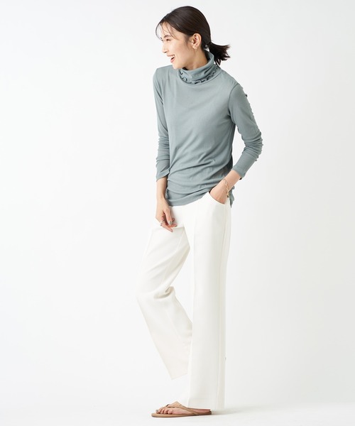 RIVE DROITE（リヴドロワ）の「テレコルーズネックカットソー（Tシャツ/カットソー・レディース・グレー/ブラック/アイボリー・FREE）」の7枚目の写真