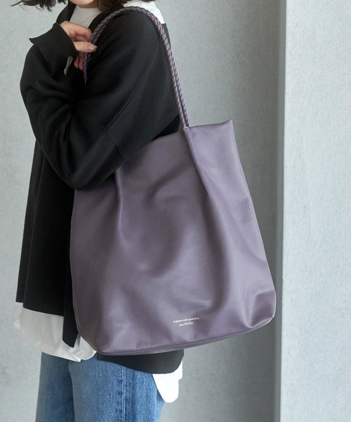 ROPE' PICNIC（ロペピクニック）の「【A4対応】洗えるメッシュハンドルトートバッグ（トートバッグ・レディース・シルバー/グリーン/イエロー系その他2/キナリ/ブラック/ホワイト系その他6/グリーン系その他/パープル系その他/ネイビー/イエロー系その他/レッド系その他・FREE）」の7枚目の写真