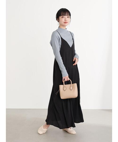 earth music&ecology（アースミュージックアンドエコロジー）の「サテンバックリボンキャミワンピース ＊（ワンピース・レディース・モカ/ピンク/ブラック・FREE）」の7枚目の写真