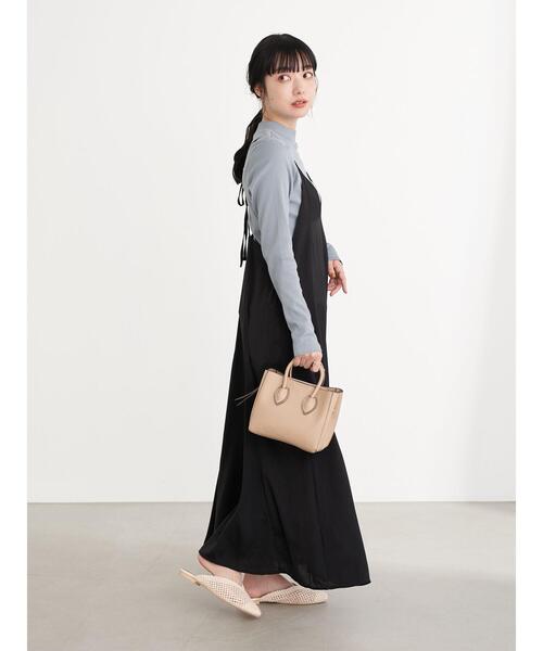 earth music&ecology（アースミュージックアンドエコロジー）の「サテンバックリボンキャミワンピース ＊（ワンピース・レディース・モカ/ピンク/ブラック・FREE）」の8枚目の写真