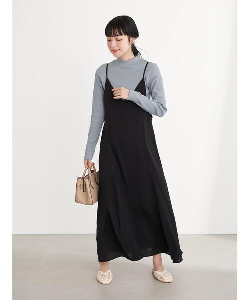 earth music&ecology（アースミュージックアンドエコロジー）の「サテンバックリボンキャミワンピース ＊（ワンピース・レディース・モカ/ピンク/ブラック・FREE）」の10枚目の写真