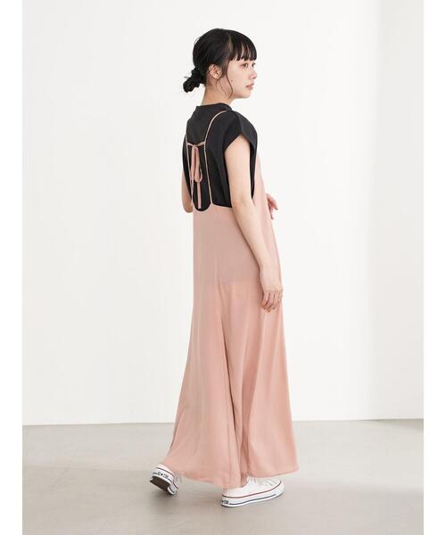 earth music&ecology（アースミュージックアンドエコロジー）の「サテンバックリボンキャミワンピース ＊（ワンピース・レディース・モカ/ピンク/ブラック・FREE）」の18枚目の写真