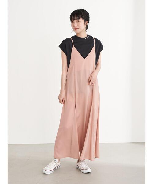 earth music&ecology（アースミュージックアンドエコロジー）の「サテンバックリボンキャミワンピース ＊（ワンピース・レディース・モカ/ピンク/ブラック・FREE）」の19枚目の写真