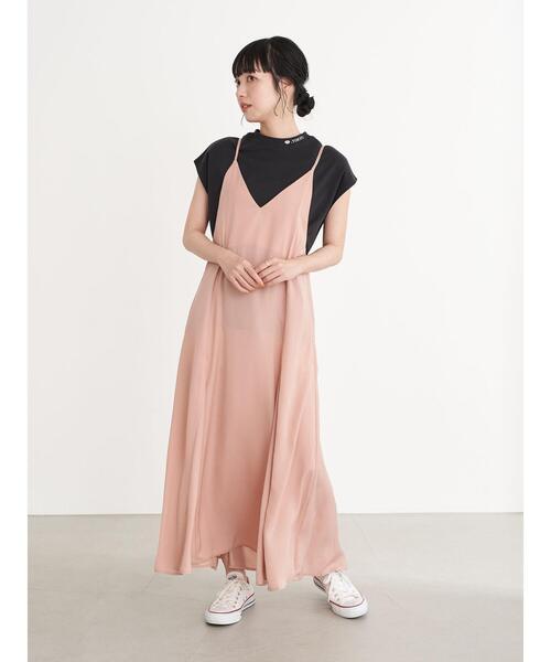 earth music&ecology（アースミュージックアンドエコロジー）の「サテンバックリボンキャミワンピース ＊（ワンピース・レディース・モカ/ピンク/ブラック・FREE）」の20枚目の写真
